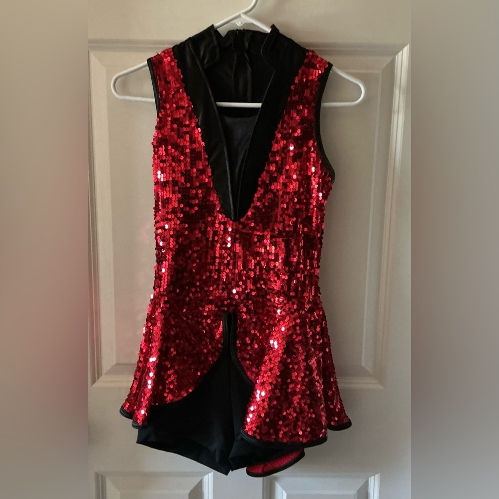 Weissman “Big Spender” Red Sequin Dance Costume - Adult Small